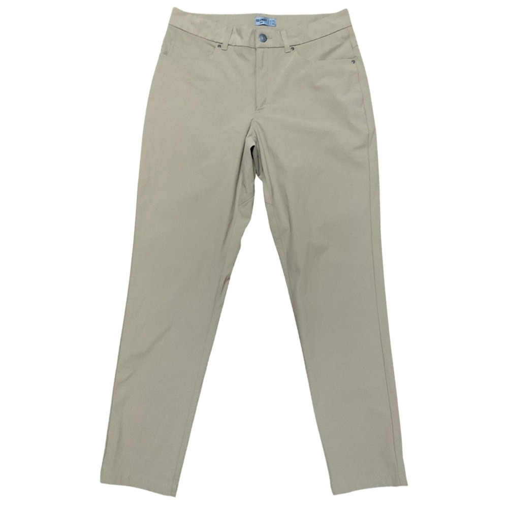 VRST Mens Slim Fit Commuter Pants Tan Khaki 32x32 Performance Trousers